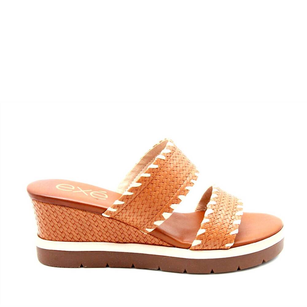 NEW EXE women's ipanema low wedge sandal in tan
